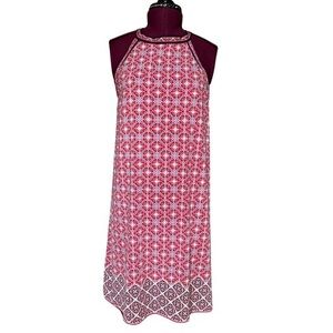 Max Studio Red and White Sleeveless Dress